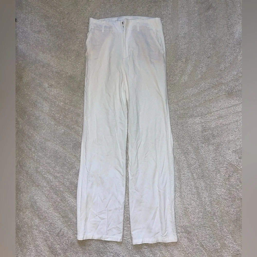 Stradivarius | White Straight-Leg Trousers - Picture 2 of 7